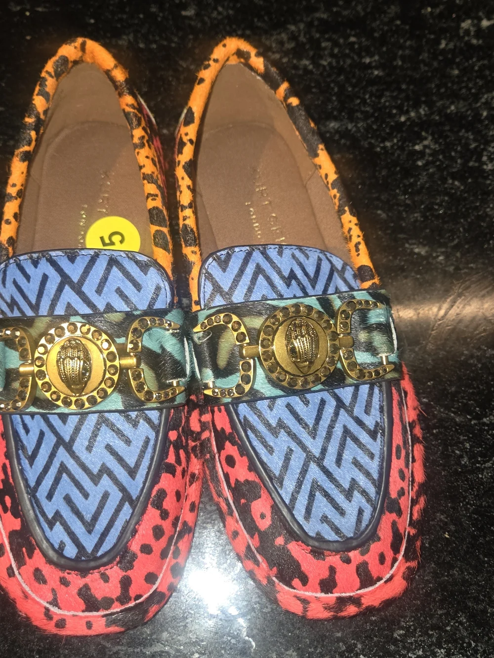 Kurt Geiger Multicolor Loafers in Blue, Red, Orange and Gold